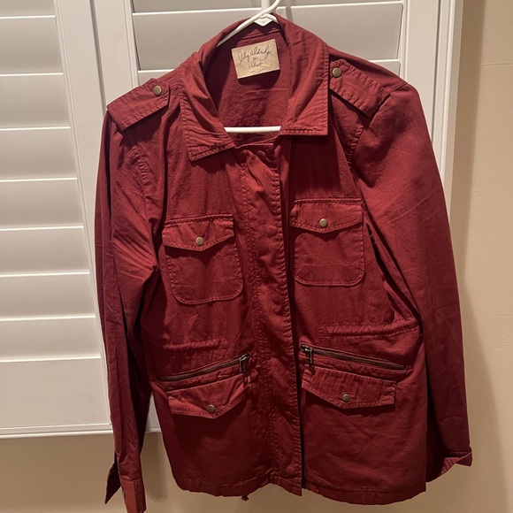 Lily Aldridge for Velvet Ruby Lightweight Utility Army Jacket Burnt Orange - Picture 1 of 5